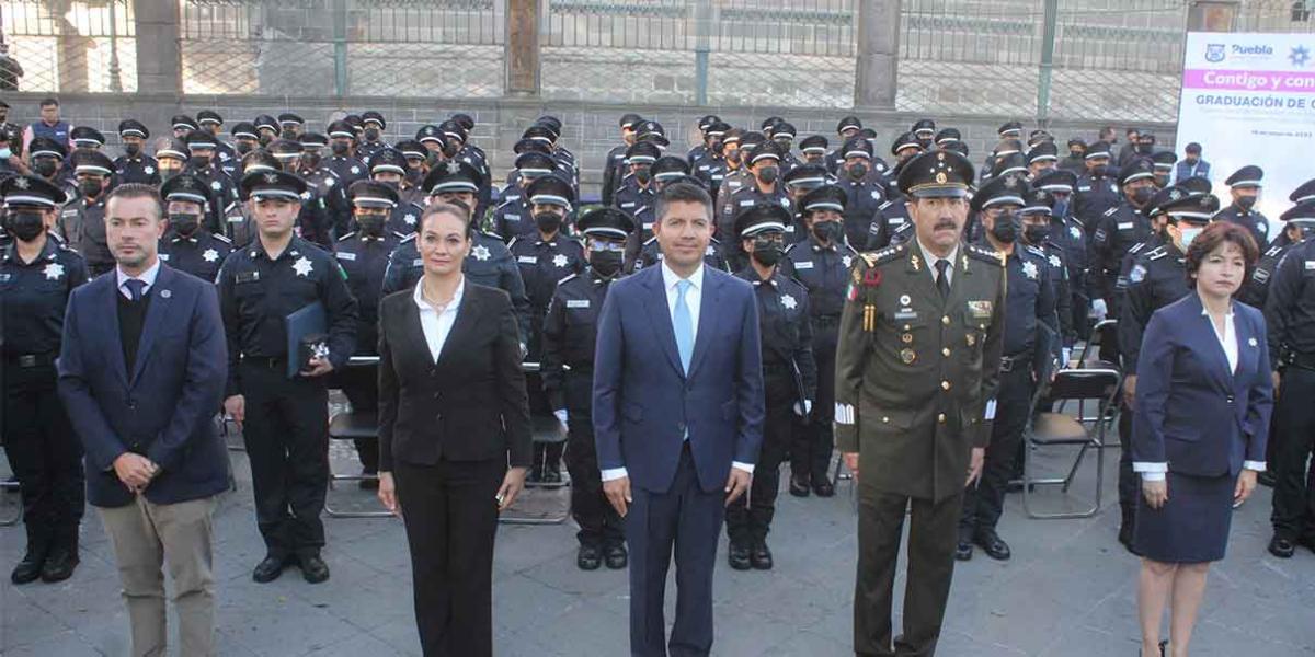 Refuerzan las filas policiacas 79 cadetes en el municipio de Puebla