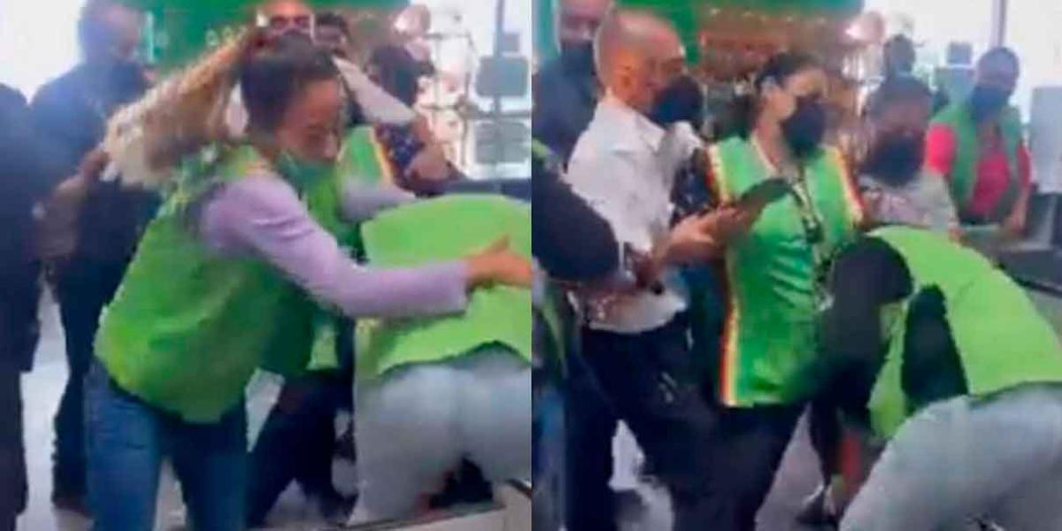 VIDEO. Como “mamá Lucha”, empleada de Bodega Aurrera se agarra del chongo con clienta por un hombre