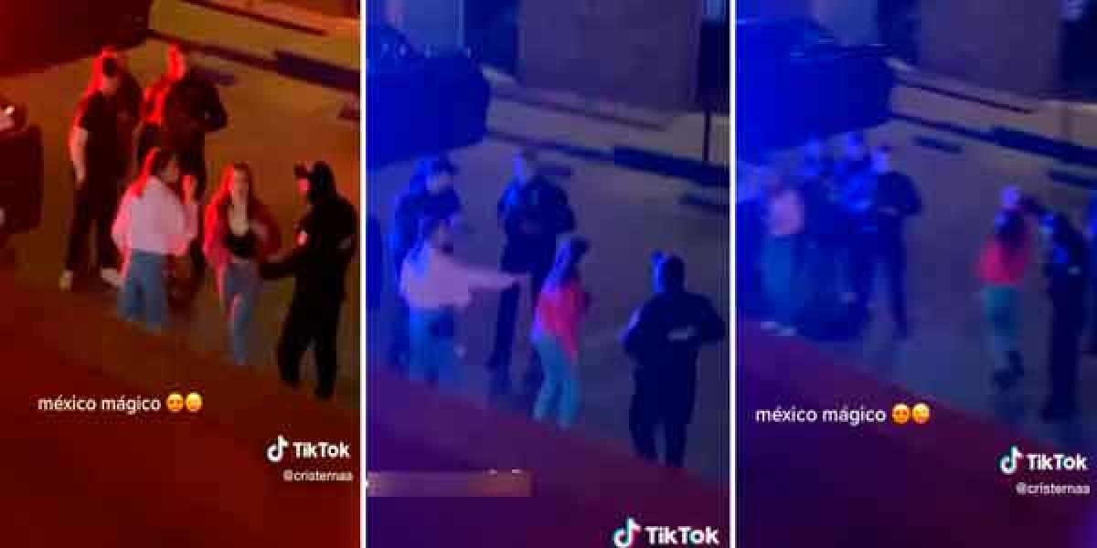 En mi México de oro. Sacan a bailar a poli que llegó a suspender fiesta en plena calle