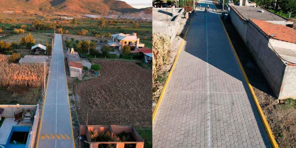 Ariadna Ayala trabaja sin distinción; entrega dos grandes pavimentaciones en Atlixco