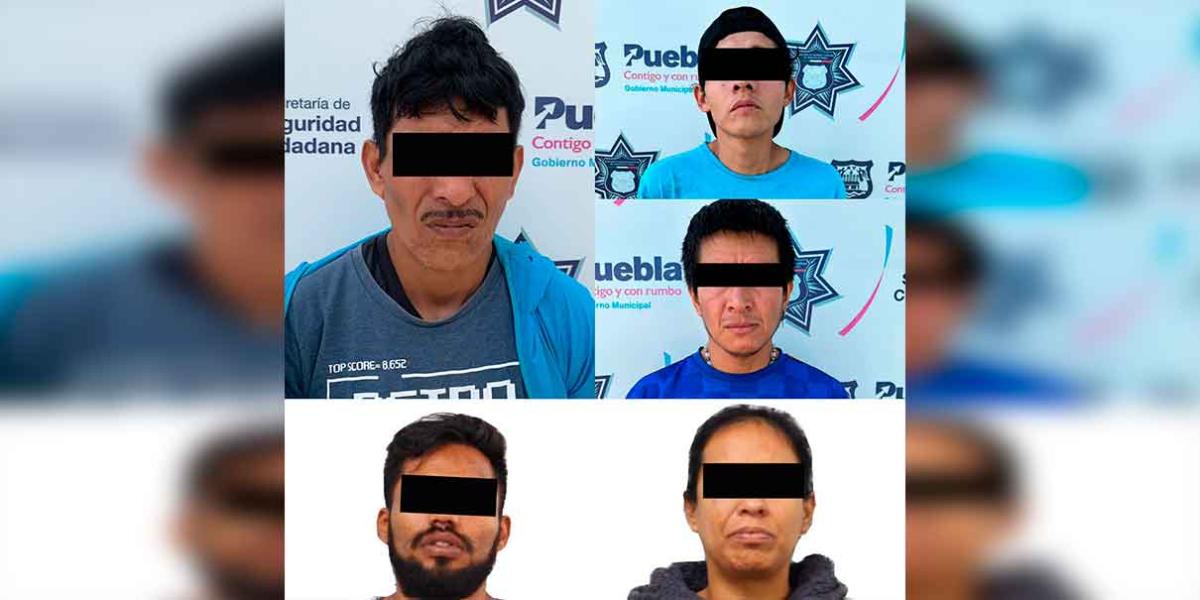 Caen diez asaltantes a usuarios de transporte público en Puebla