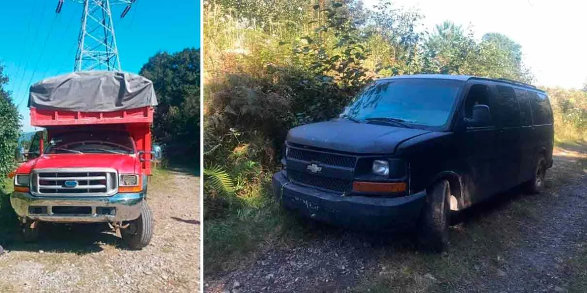 Abandonan huachicoleros tres camionetas cargadas con combustible en Huauchinango 