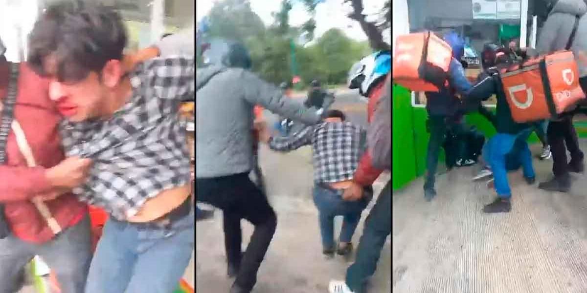 En venganza, repartidores de DiDi Food golpearon a un estafador en Xalapa