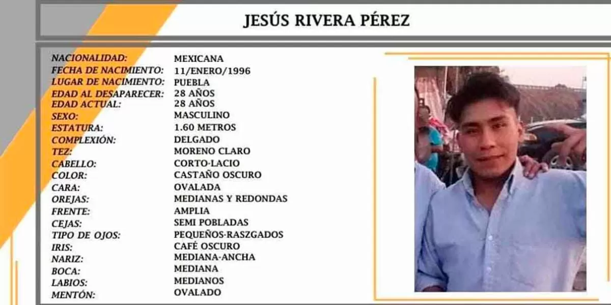 URGE localizar a Jesús Rivera; salió de Texmelucan rumbo a Tijuana 