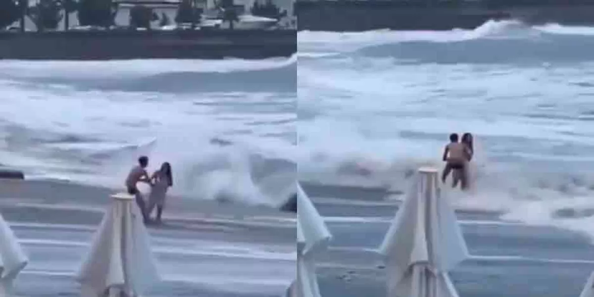 VIDEO. Continúa desaparecida la joven que fue arrastrada por el mar en Rusia 