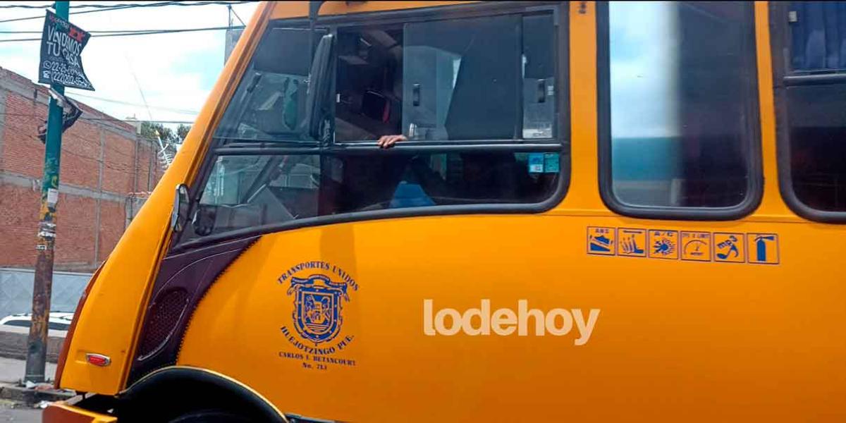 Sujetos armad0s asalt4n unidad del transporte público “Los Amarillos” en Texmelucan