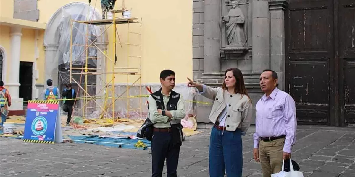 Ayuntamiento de Puebla da mantenimiento en templos de la Merced, San Sebastián de Aparicio y Santa Bárbara