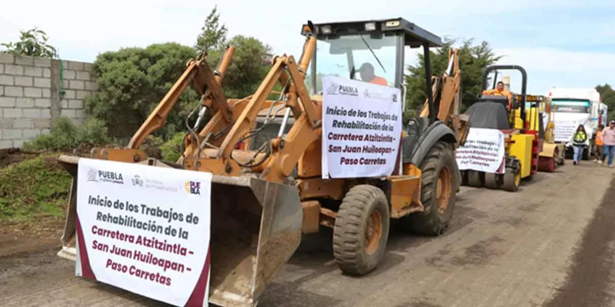 Inicia rehabilitación en Paso Carretas-San Juan Huilopan en Atzizintla