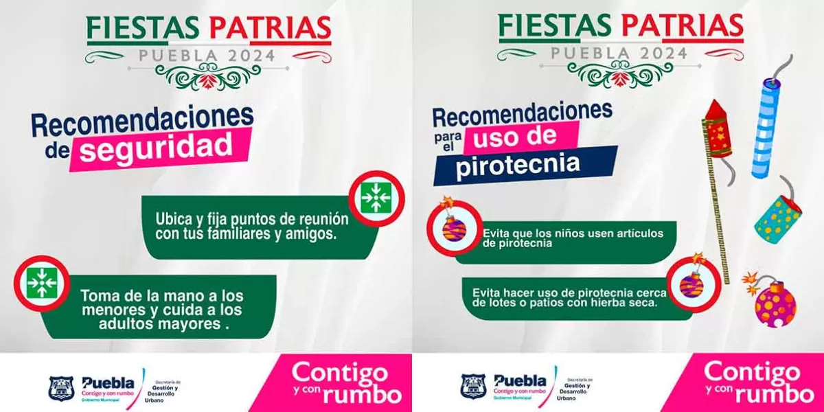 Ayuntamiento emite medidas de prevención para fiestas patrias en Puebla