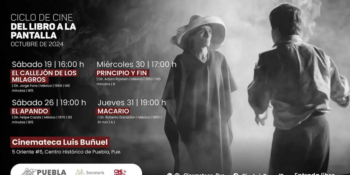 Llega “Del libro a la pantalla”: Cultura presenta clásicos mexicanos en la Cinemateca 