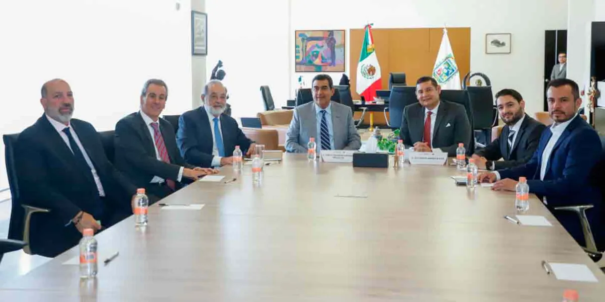 Carlos Slim visitó Puebla; Sergio Salomón, Armenta y Chedraui plantearon proyectos 