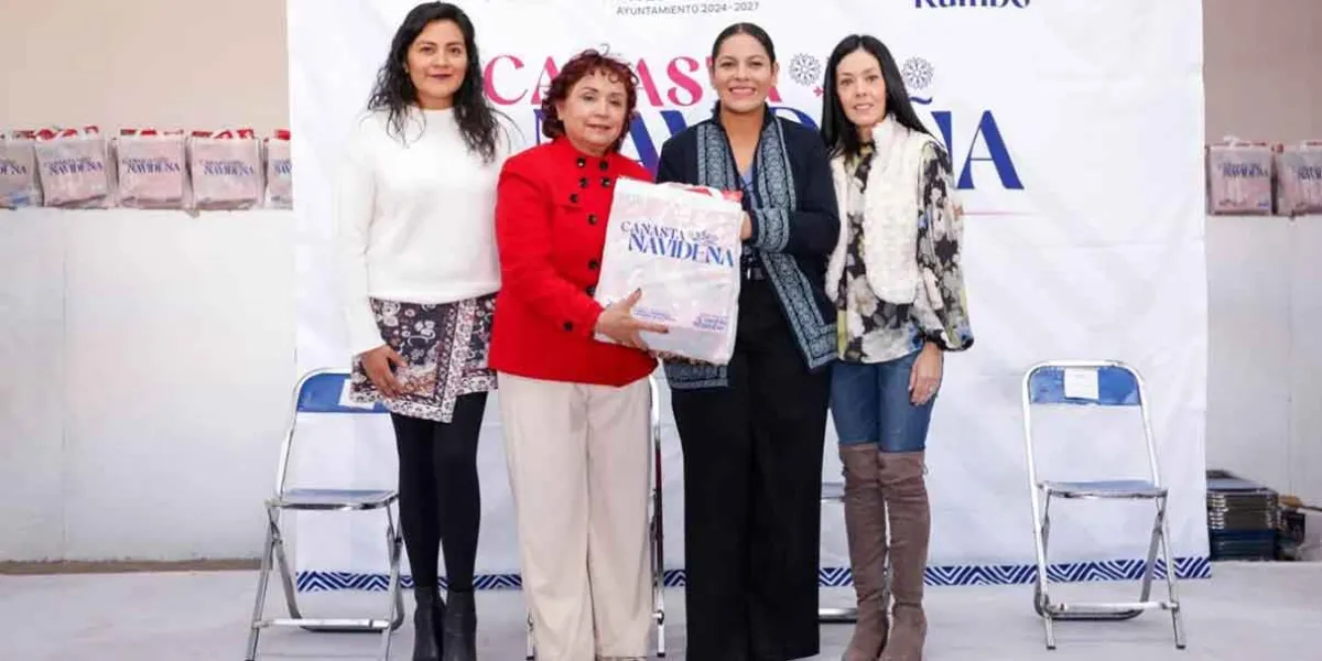 Alcaldesa de San Andrés Cholula inicia entrega de Canastas Navideñas