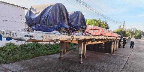 Remolque de tráiler robado en Tuxpan apareció abandonado en Xicotepec