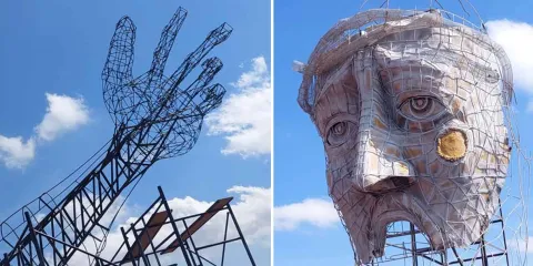 Avanza construcción de la emblemática imagen del Cristo Roto en Serdán