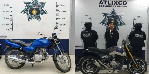 Policía de Atlixco recupera motocicletas robadas en operativo coordinado