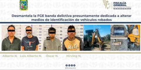 Desmantelan banda dedicada a la alteración y venta de vehículos robados en Puebla