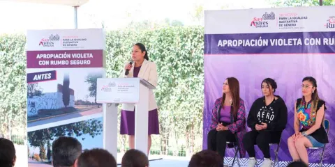 Combate Gobierno municipal de Lupita Cuautle el acoso sexual con 'Apropiación Violeta'