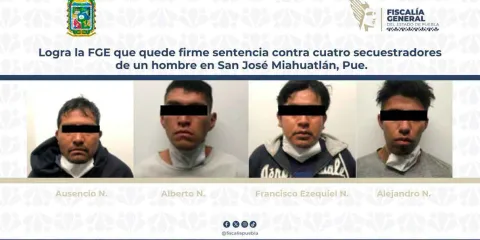 Condenan a 50 años de prisión a cuatro secuestradores en San José Miahuatlán, Puebla
