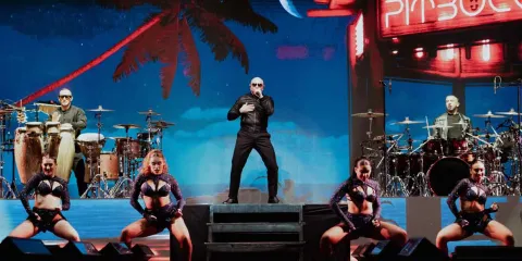 Miles de fans cantaron y bailaron con Pitbull