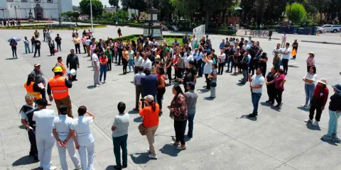 San Pedro Cholula participó en el Primer Simulacro Nacional 2025