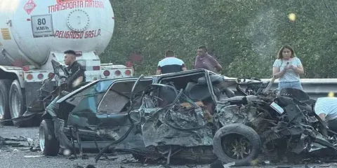 Un muerto y dos lesionados en CHOQUE MÚLTIPLE en la autopista México-Tuxpan
