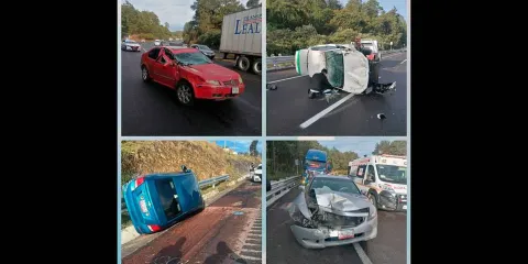 Doble accidente en la México-Puebla deja dos heridos en Tlahuapan