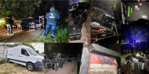 Recuperan instrumentos robados de Los Ángeles Azules en Puebla