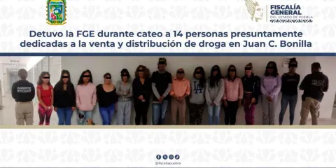 Cateo en Juan C. Bonilla deja 14 detenidos por posesión de metanfetamina