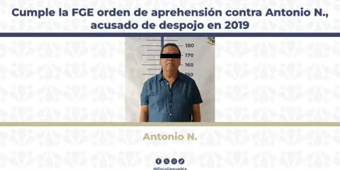 Detienen en Puebla a Antonio N. por presunto despojo con violencia en la colonia Coatepec