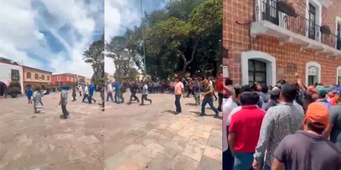 Comerciantes ambulantes provocan disturbios frente al Palacio Municipal de Atlixco