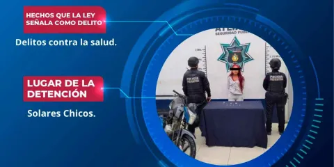 Detienen a mujer con “cristal” durante operativo de vigilancia en Atlixco