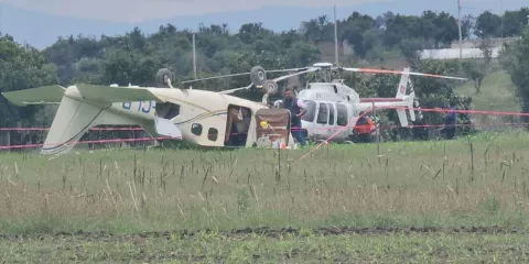 Se desplomó avioneta en Huejotzingo; hubo dos lesionados