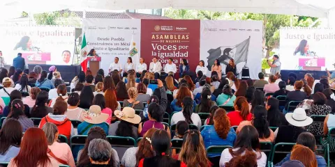 “Es tiempo de mujeres”: Citlalli Hernández encabeza asamblea contra la violencia en Coronango