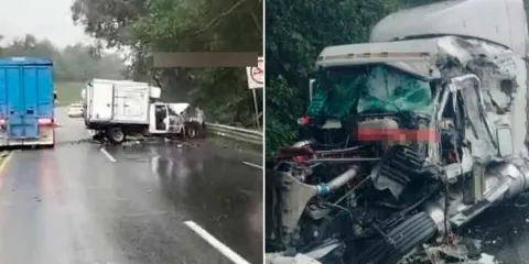 Muere trailero en trágico accidente en la autopista México-Tuxpan