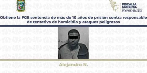 Fiscalía de Puebla logra sentencia de más de 10 años de prisión contra agresor con machete