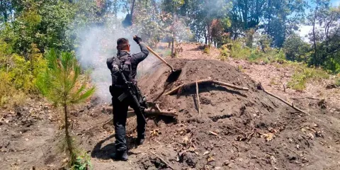 Otro horno clandestino de deshidratación de madera es detectado en Zacatlán