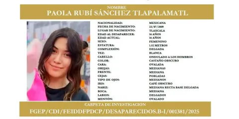 Se busca a Paola Rubí, la vieron por última vez en Texmelucan