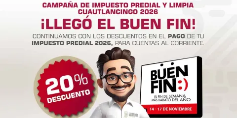 Cuautlancingo anuncia descuentos en el pago del predial y limpia 2026