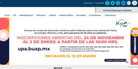 Universidad para Adultos BUAP lanza inscripciones