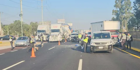 Camiones provocaron una carambola en la México–Puebla; hubo un lesionado
