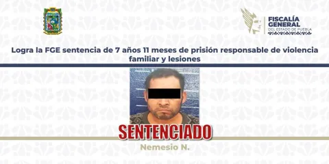 Casi 8 años de prisión para agresor por violencia familiar y lesiones en Eloxochitlán