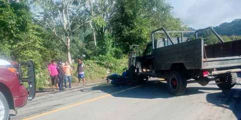 Choque en la Pachuca–Tuxpan deja motociclista con fracturas