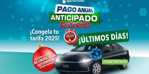 Agua de Puebla cierra el año con última oportunidad para Pago Anual y Regularízate en 2025