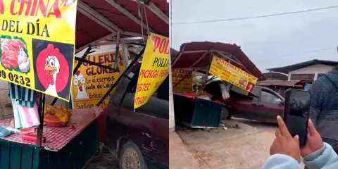 Camioneta impacta negocio de pollo en La Ceiba, Xicotepec