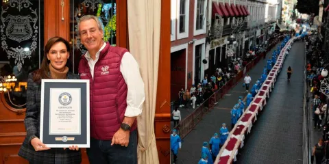Puebla capital alcanzó récord Guinness de la Rosca de Reyes monumental