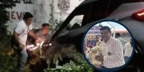 Alcalde de San Juan Epatlán pierde el control y casi impacta una vivienda