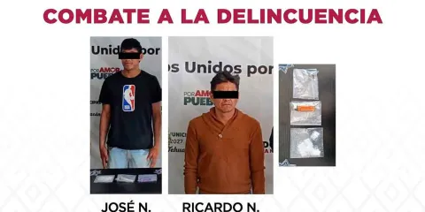 Policía Municipal detiene a dos personas por presuntos delitos contra la salud en Tehuacán