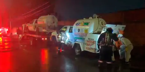 Controlan fuga de gas de pipas en el Parque Industrial 2000