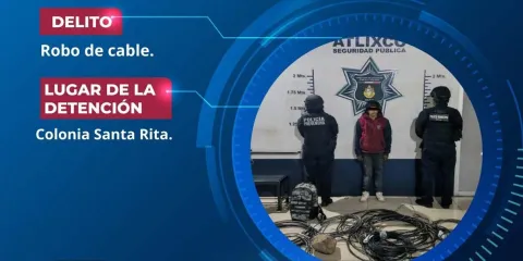 Operativos en Atlixco dejan dos detenidos: robo de cable y caso de violencia de género