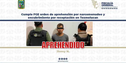 Detienen a hombre en Texmelucan por narcomenudeo y encubrimiento